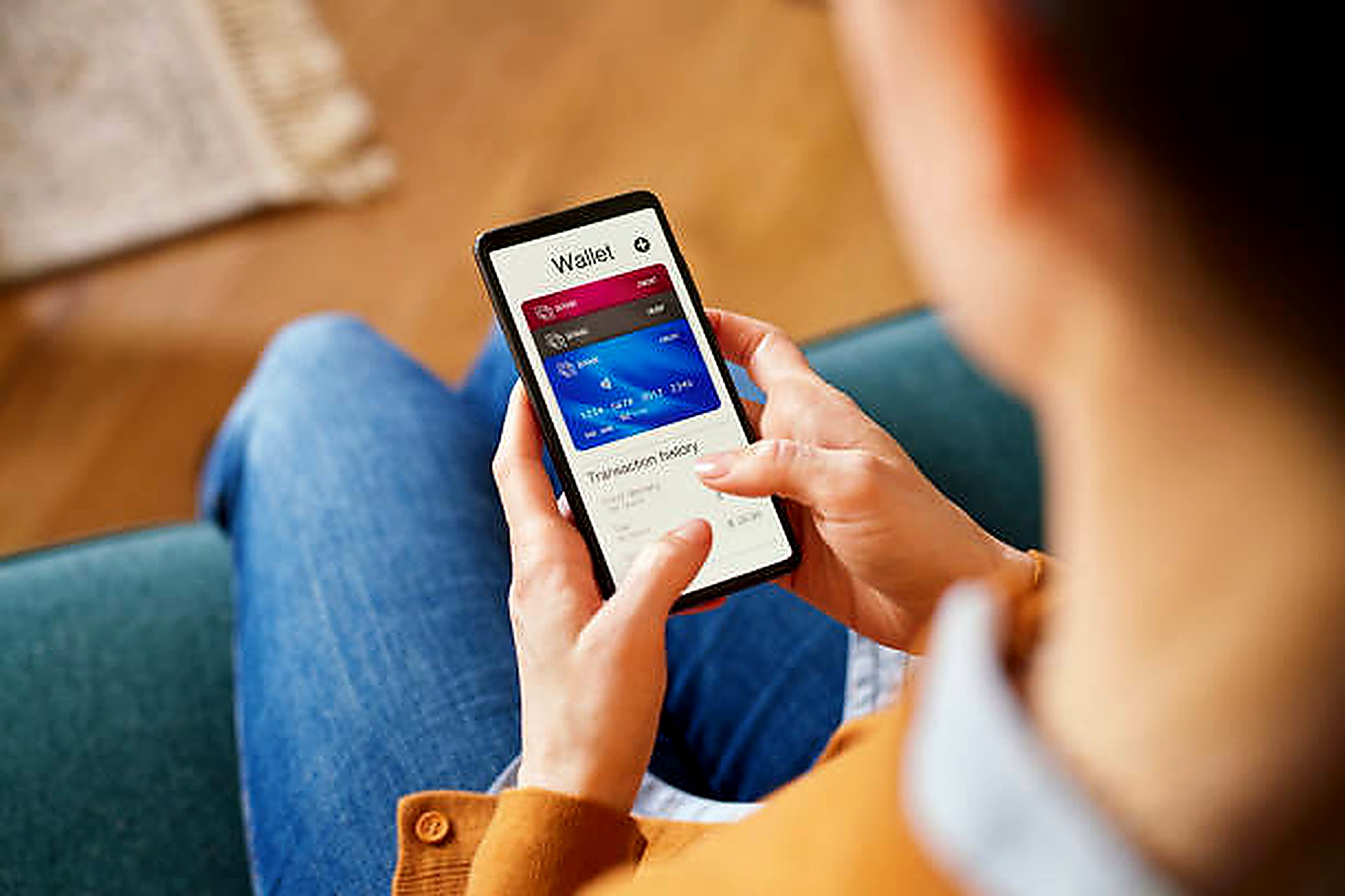 A customer checking their accounts in the mobile app